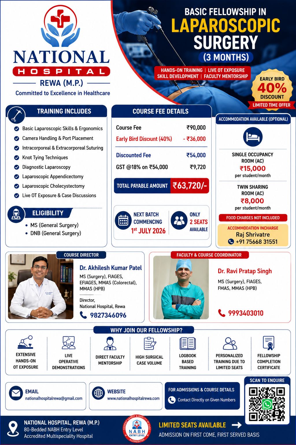 Fellowship in Laparoscopic Surgery Basic Course National Hospital Rewa MP